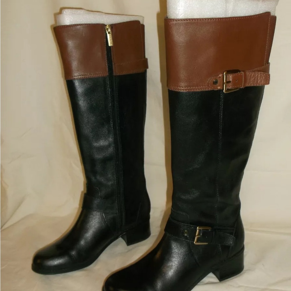 BANDOLINO - COPPA - Women's Knee High Riding Boots -Black/brwn  -Size 6 M